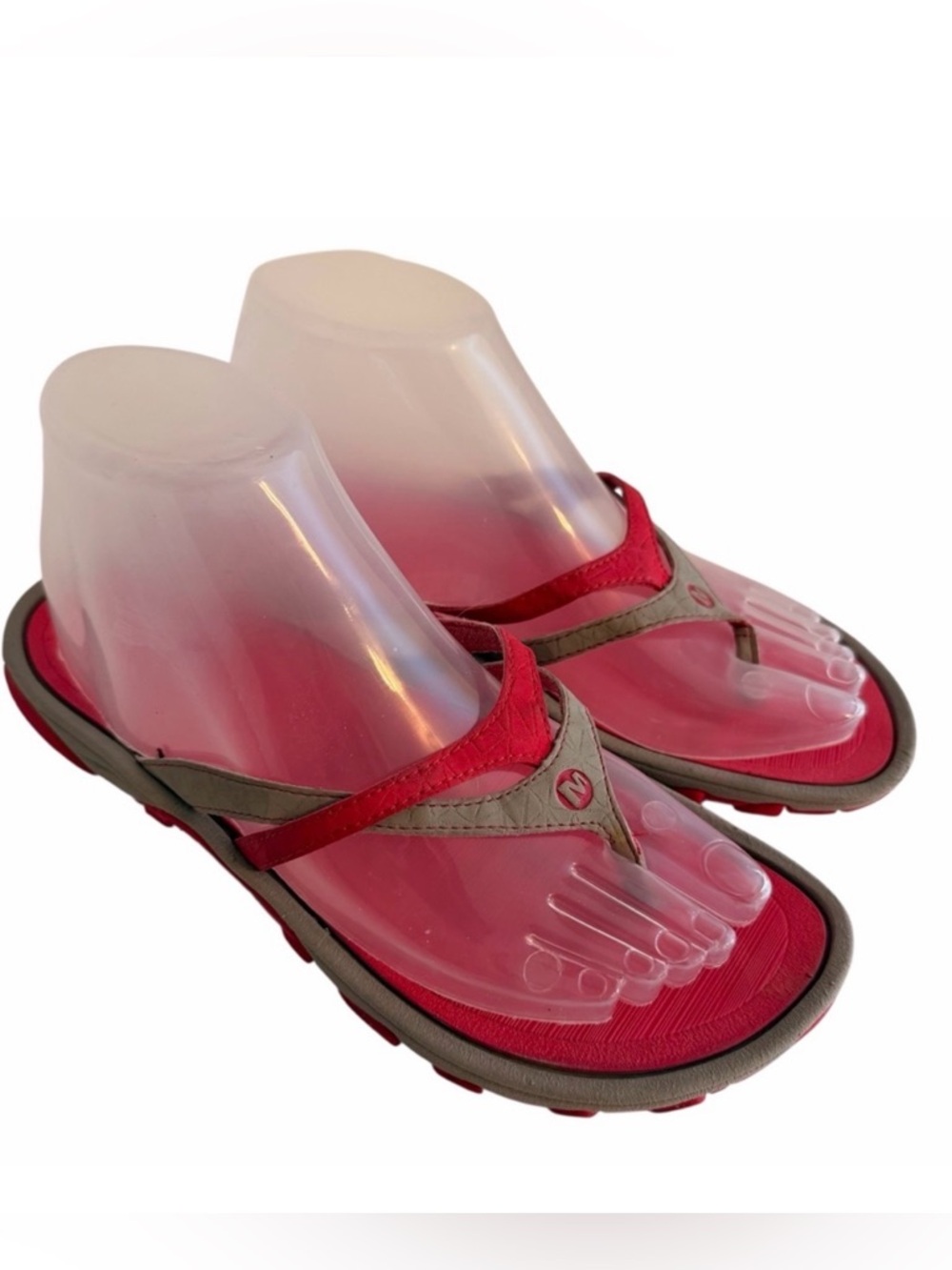 Merrill  Rose-Red and Gray Thong Sandals 8
